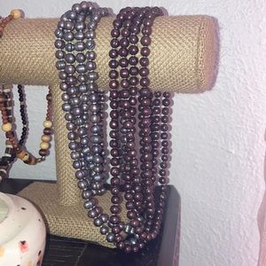 Extra long pearl necklace BUNDLE